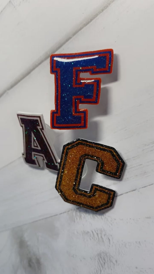 Custom Varsity Letter Croc Charm Personalized
