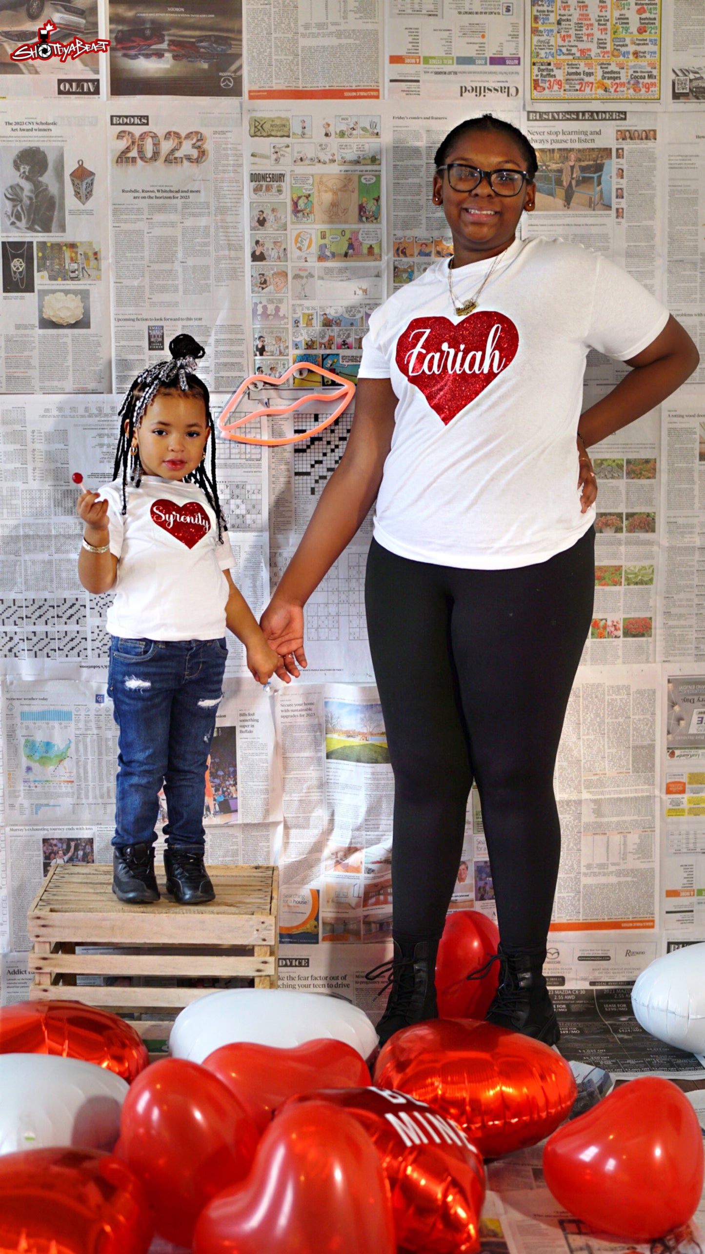 Baby/Kid’s Valentine Name Heart Tee