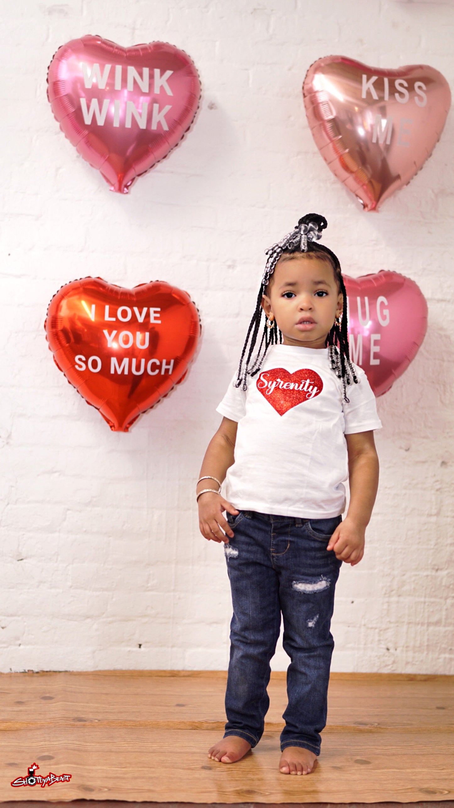 Baby/Kid’s Valentine Name Heart Tee