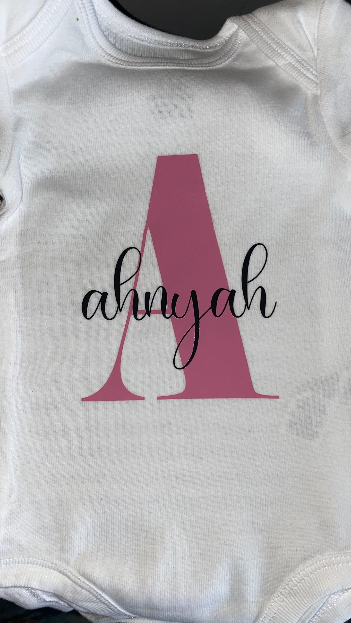 Baby Onesie Initial Name Personalized (Long Sleeved)